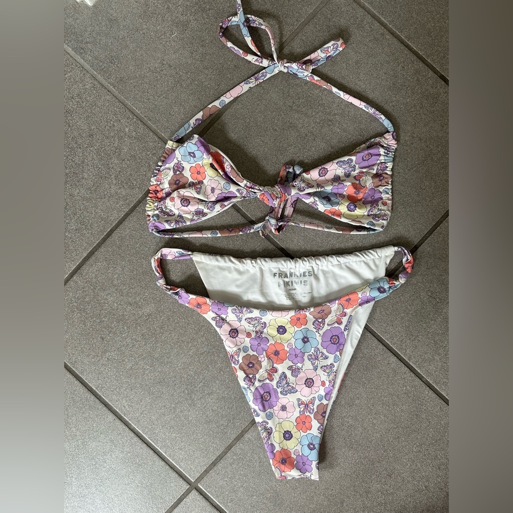 Frankie's Bikinis print Pastel Floral Bikini Set top s bottom m